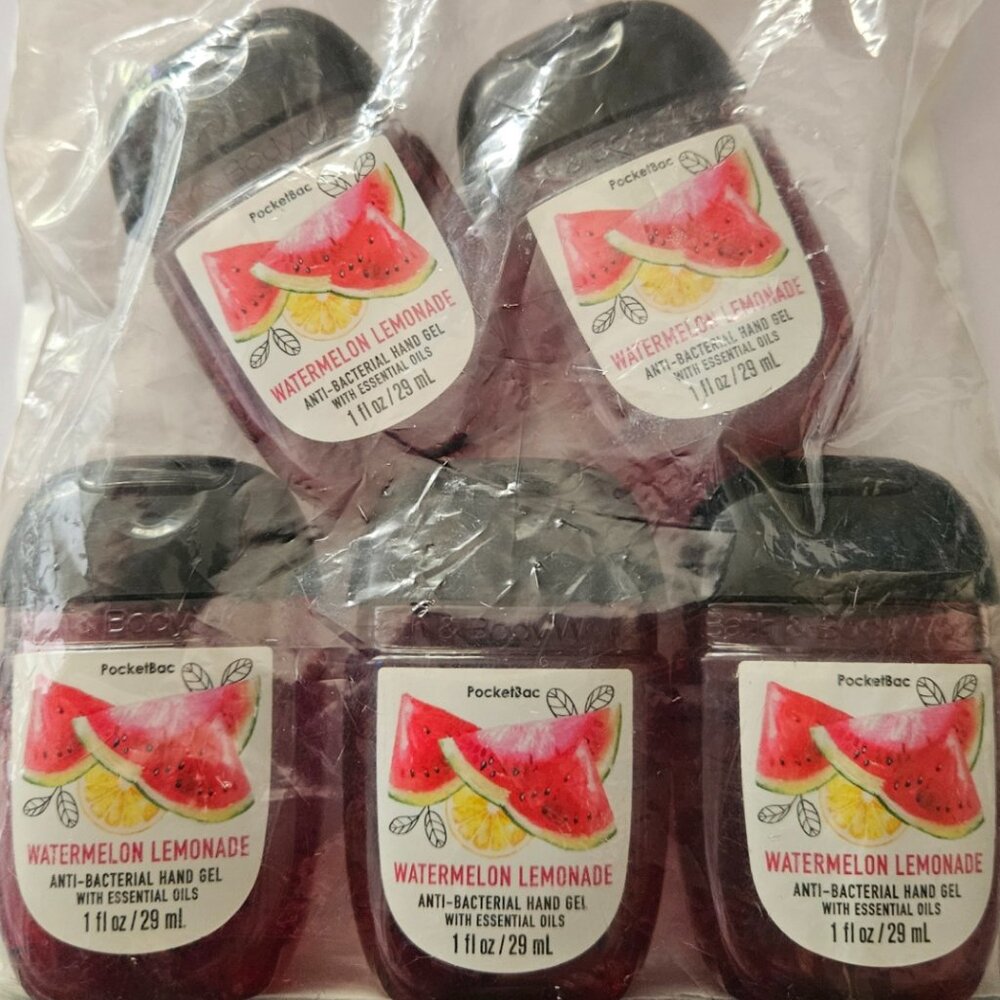 Bath & Body Works Watermelon Lemonade Hand Sanitizer Pocketbac Lot Of 5 - NEW!